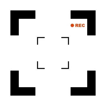 Viewfinder frame digital display camera vector frame with photo frames in rec Stock Illustration