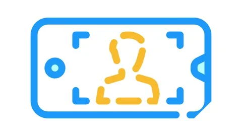 Viewfinder for photographing on document color icon animation Stockbeeldmateriaal 166376396