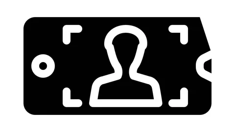 Viewfinder for photographing on document glyph icon animation Stock Footage 166391506