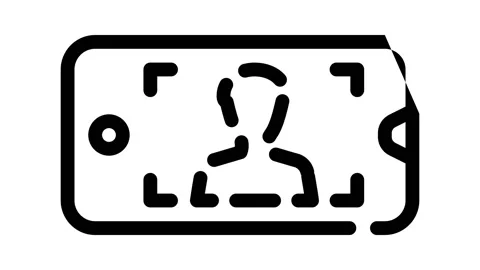 Viewfinder for photographing on document line icon animation Stockbeeldmateriaal 166383975