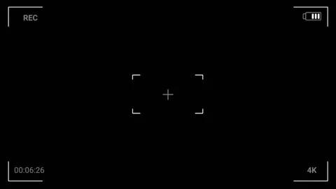 Viewfinder, screen recording on black background animation Stock Footage 297059041