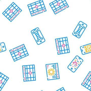 Viewfinder Smartphone Function Icons Set Vector Stock Illustration