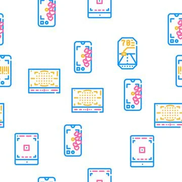 Viewfinder Smartphone Function Icons Set Vector Stock Illustration