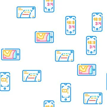 Viewfinder Smartphone Function Icons Set Vector イラスト素材
