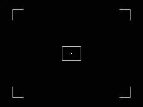 Viewfinder vector template frame with focus for camera. Vector black background. Stock Illustration