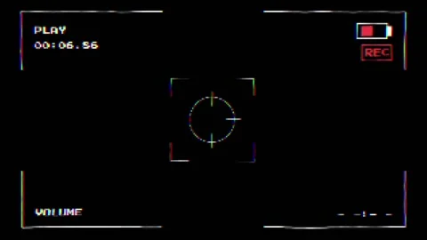 Viewfinder a window into the past with a recording indicator on black background Stock Footage 310451787