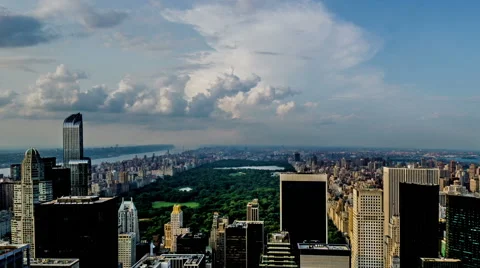 Viewing the Central Park and modern buildings looking from Central Park, NYC, Stock-Footage 64081450