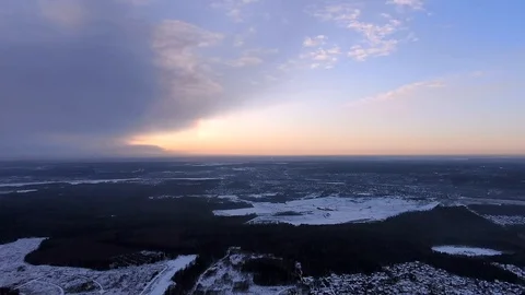 The viewing circular panorama (360 degrees) of the winter landscape Stock Footage 122731225