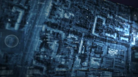 Viewing City Map In Special Tracking Software Track Suspected Criminals Stock Footage 303565022