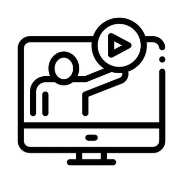 Viewing in computer mode icon vector outline illustration Ilustración de archivo