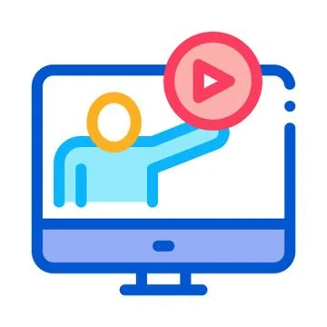 Viewing in computer mode icon vector outline illustration Illustrazione stock