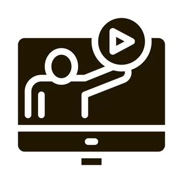 Viewing in computer mode icon Vector Glyph Illustration Stock Illustration