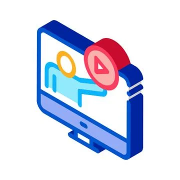 Viewing in computer mode isometric icon vector illustration Ilustración de archivo