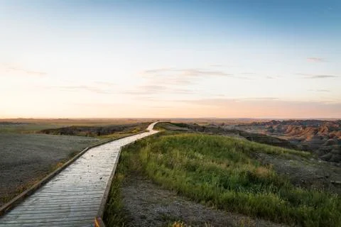 Viewing deck overlooking an area with American Canyon Stock Photos