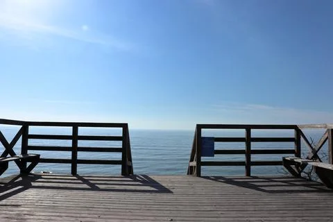 Viewing Deck Overlooking the Baltic Sea on a Sunny Day Stock Photos