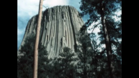 Viewing Devil's Tower 1970 Stock Footage 270971101