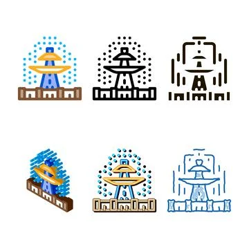 Viewing fountain icon vector diversity outline Stockillustratie