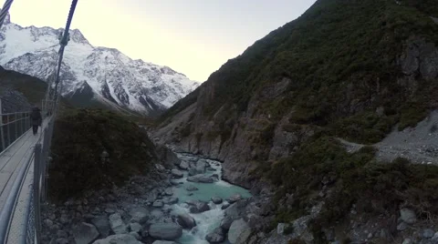 Viewing Hooker River From Bridge, Pan Down Stock-Footage 55757133