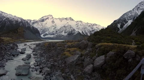Viewing Hooker River From Bridge, Pan Left Stock-Footage 55757202