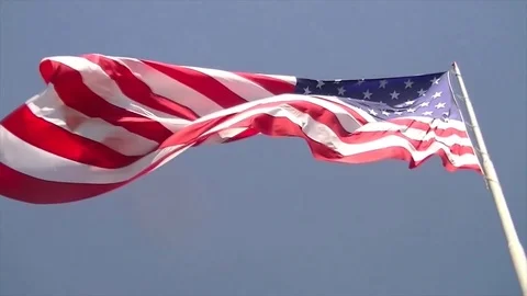 Viewing it from below is the US flag with the greatest beauty and prestige. Stockbeeldmateriaal 91112300