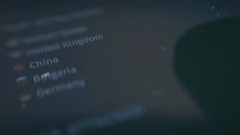 Viewing live data about cyber attack source countries and target countries on Stock Footage 288967556