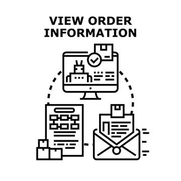 Viewing order information and tracking parcel delivery Stock Illustration