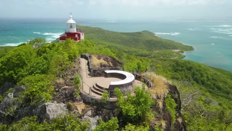 Viewing platform below the Caravelle lighthouse Stock Footage 346110774