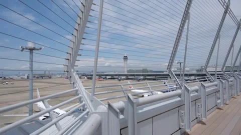 Viewing platform at Chubu Centrair International Airport Vídeos de archivo 297648352