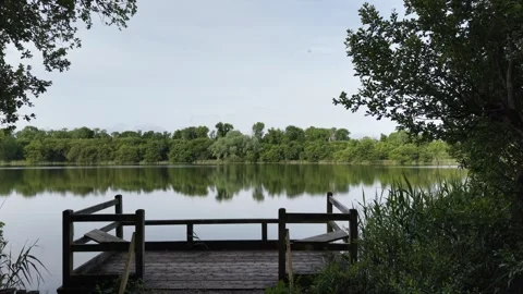 Viewing Platform Over Grantstown Lough in County Laois Ireland Stockbeeldmateriaal 336953340