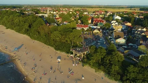 Viewing Platform Rewal Platforma Widokowa Aerial View Poland Stock Footage 243447128