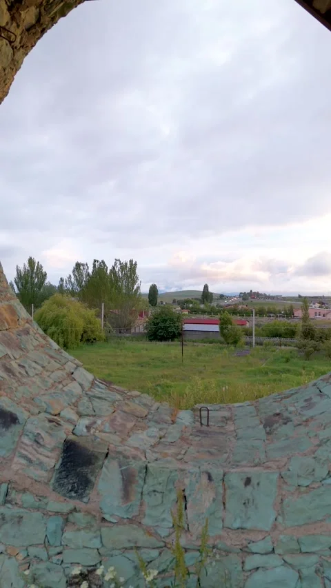 Viewing platform at Sevan Lake, Armenia. Taken with a drone.  Yerevan, Arme.. Stock Footage 278715445