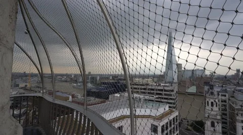 Viewing platform on the top of London Monument Stock Footage