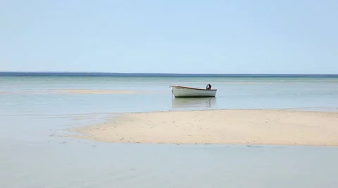 Viewing the small boat on the water Stock Footage 40314105