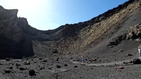 Viewing small fish at the coast of Lanzarote Stock Footage 232366415