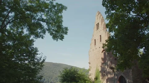 Viewing Stone Ruin of Limbach Monastery 스톡 동영상 166144004
