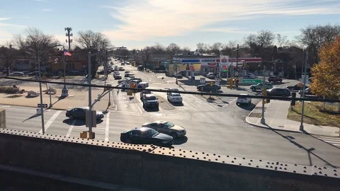 Viewing Traffic from train platform Stock Footage 120649985