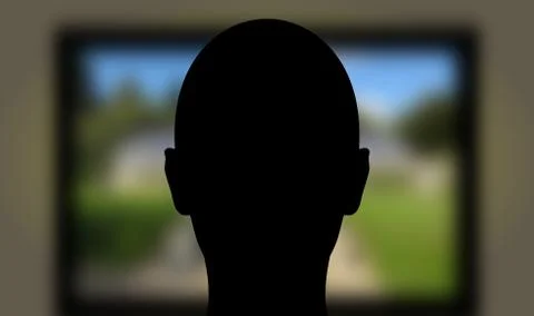 Viewing TV Stock Illustration