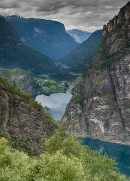 Viewpoint aurland valley Stock Photos