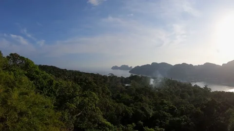 The viewpoint of beautiful tropical Phi Phi island in Krabi, Thailand Stock Footage 150004989