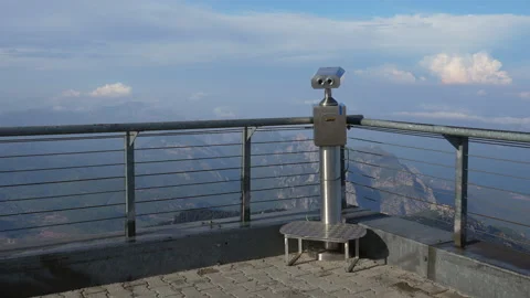 Viewpoint binocular on the mountain Stock Footage 283535266