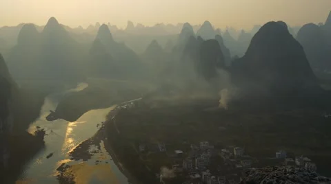 Viewpoint in China mountain park. Stock Footage 64829952
