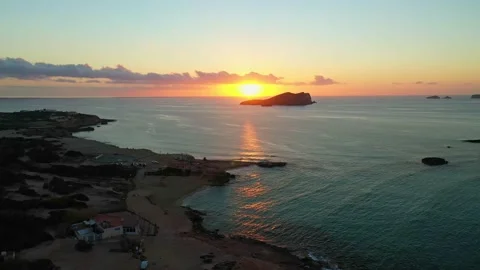 Viewpoint on a cliff facing the Mediterranean Sea. Ibiza island. Stock Footage 173127246