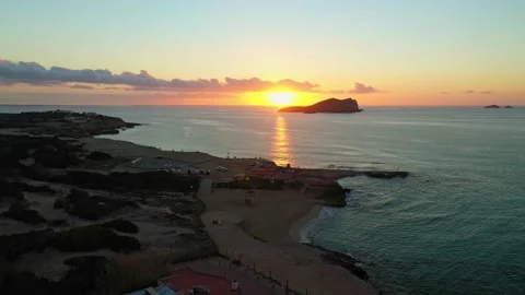 Viewpoint on a cliff facing the Mediterranean Sea. Ibiza island. Stock Footage 173127368