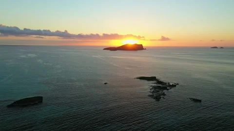 Viewpoint on a cliff facing the Mediterranean Sea. Ibiza island. Stock Footage 173131604