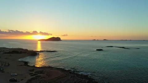Viewpoint on a cliff facing the Mediterranean Sea. Ibiza island. Stock Footage 173138035