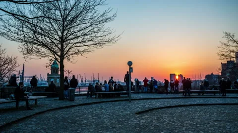 Viewpoint with cloudless sky and sunset in the evening timelapse Video stock 50447732