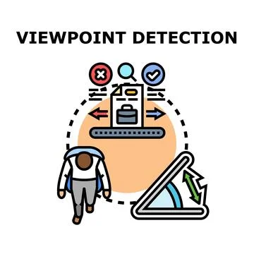 Viewpoint detection concept with object filtering Stock Illustration