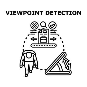 Viewpoint detection concept with object filtering Stock Illustration