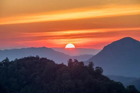 Viewpoint doi kiew lom at sunset Stock Photos