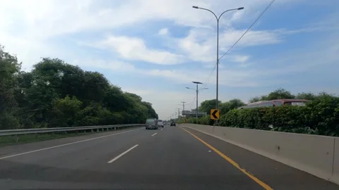 Viewpoint of driving on the highway. Stock Footage 266420321